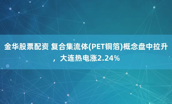 金华股票配资 复合集流体(PET铜箔)概念盘中拉升,大连热电涨2.24%